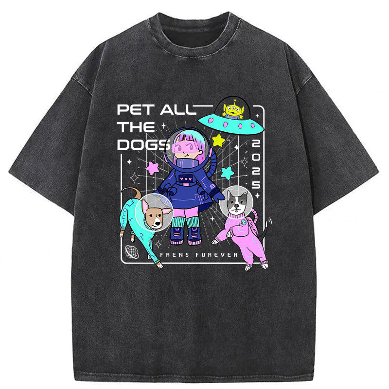 Pet All The Dogs Washed Unisex Tee
