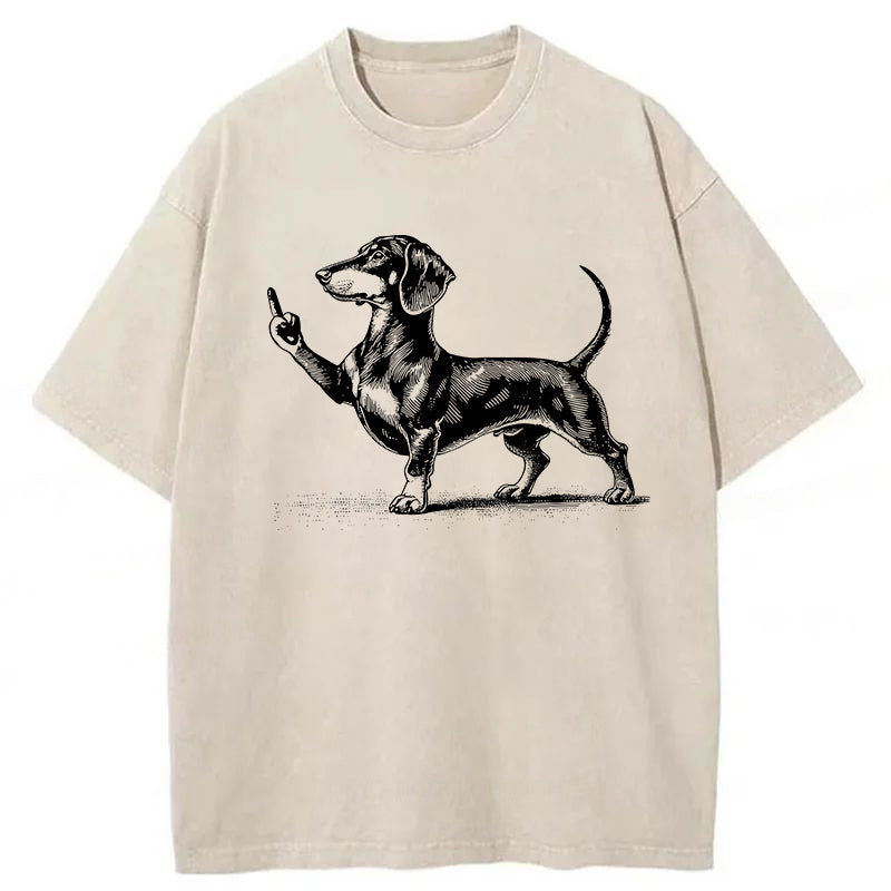 Dachshund Washed Unisex Tee
