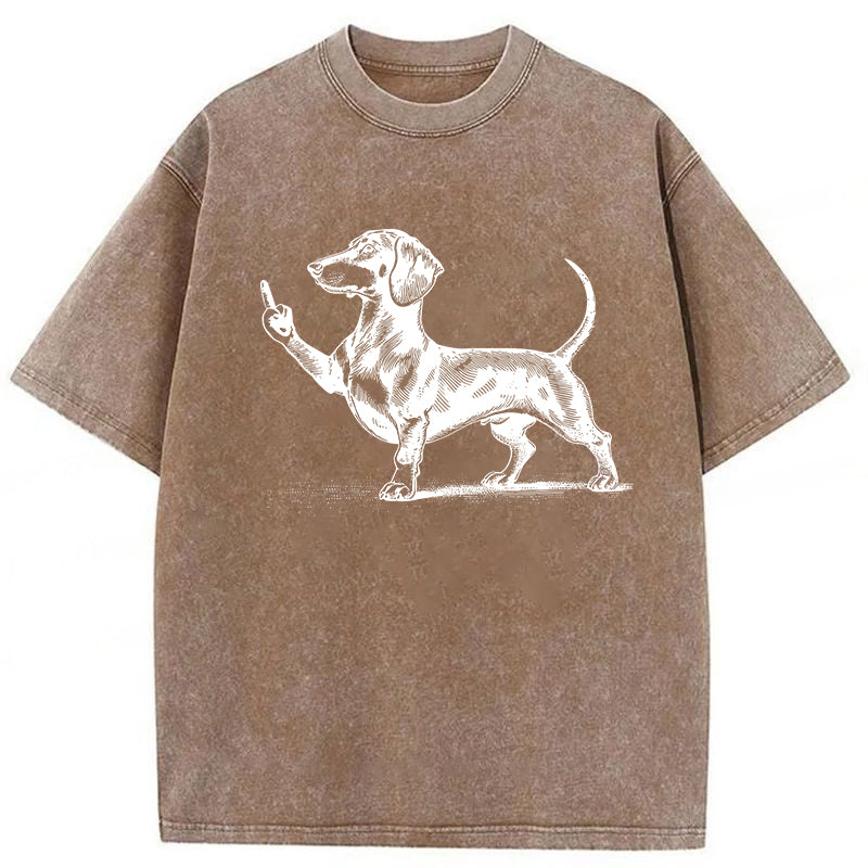 Dachshund Washed Unisex Tee