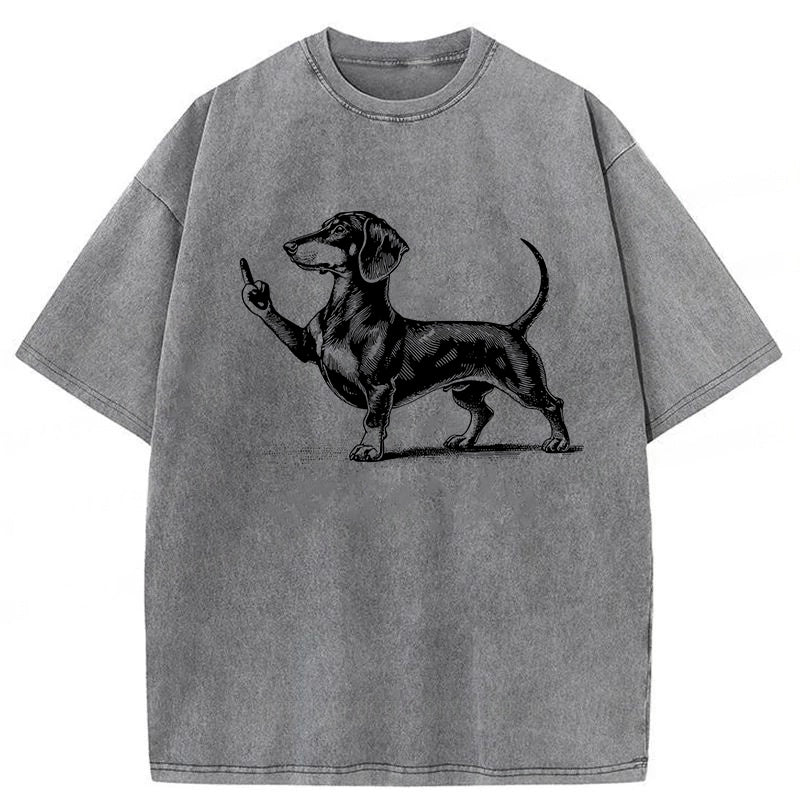 Dachshund Washed Unisex Tee