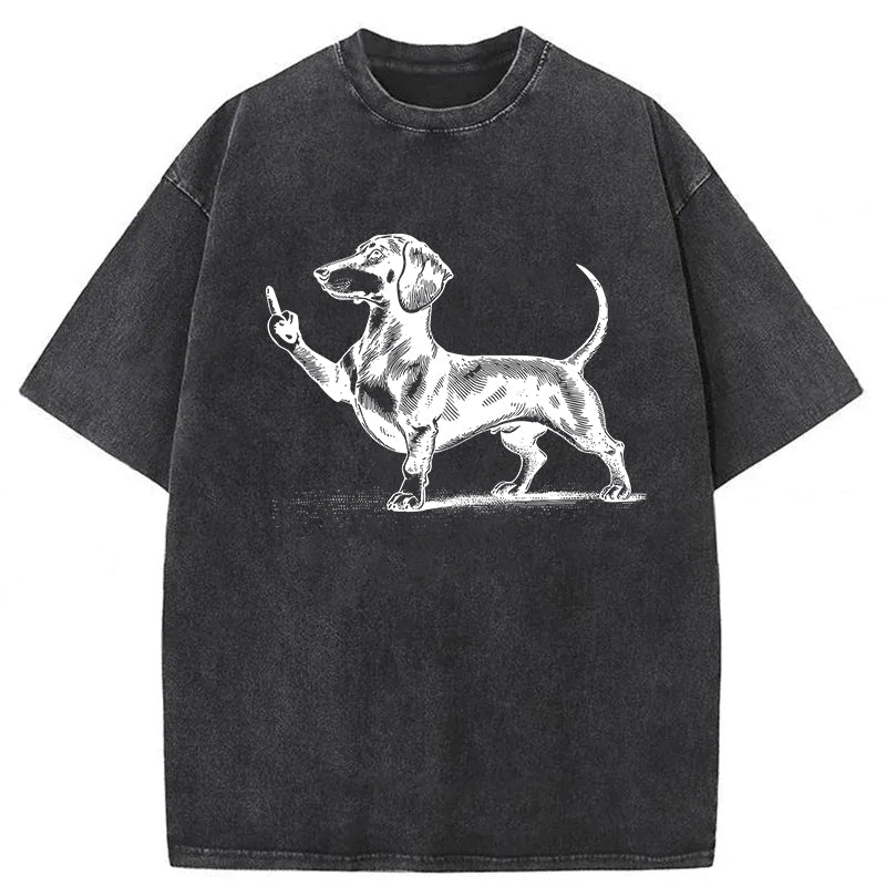 Dachshund Washed Unisex Tee