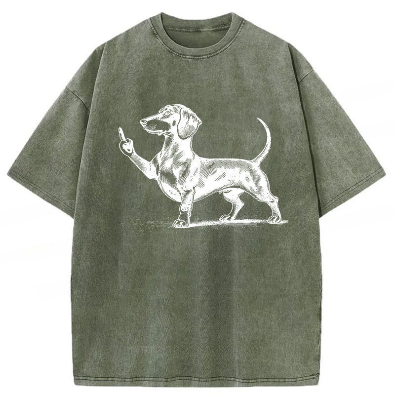 Dachshund Washed Unisex Tee