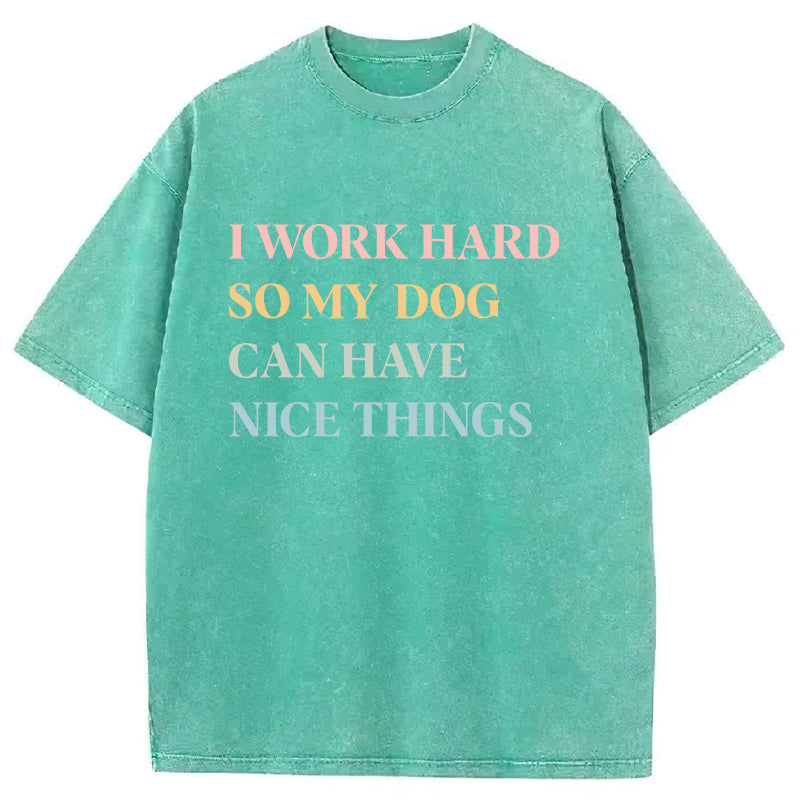 I Work Hard Washed Unisex Tee