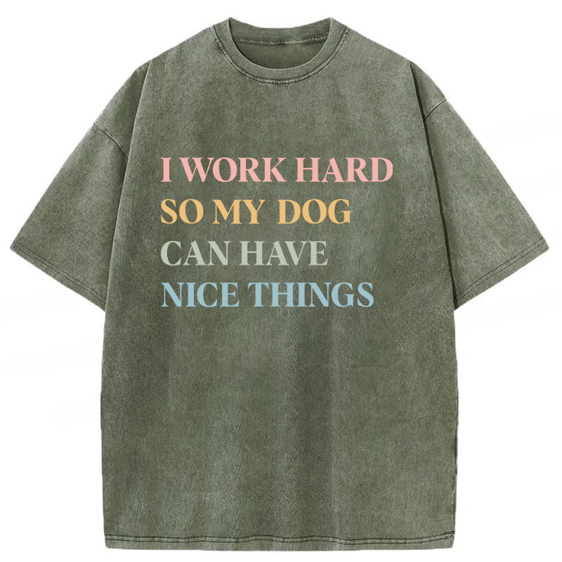 I Work Hard Washed Unisex Tee