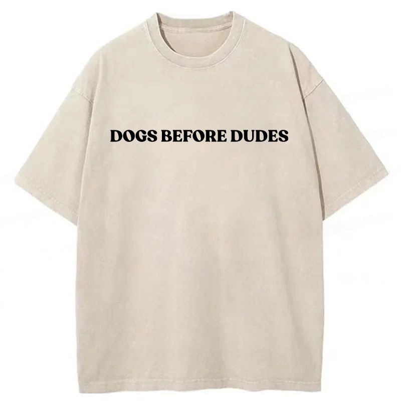 Dogs Before Dudes Washed Unisex Tee
