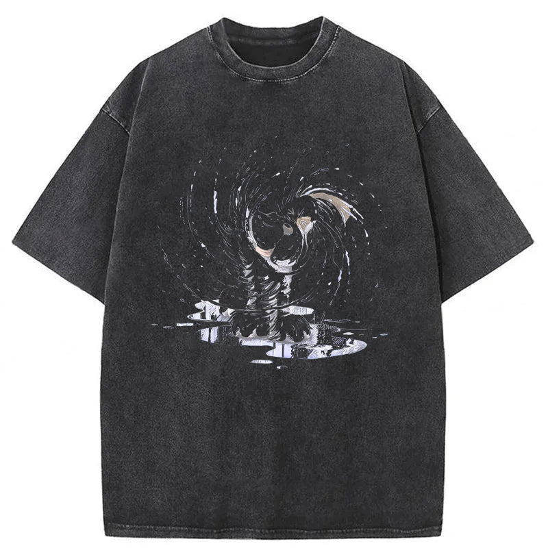 Dog Shaking Water Washed Unisex Tee