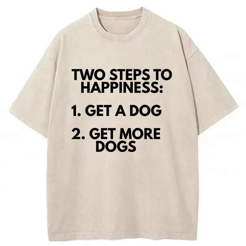 Steps To Happiness Washed Unisex Tee
