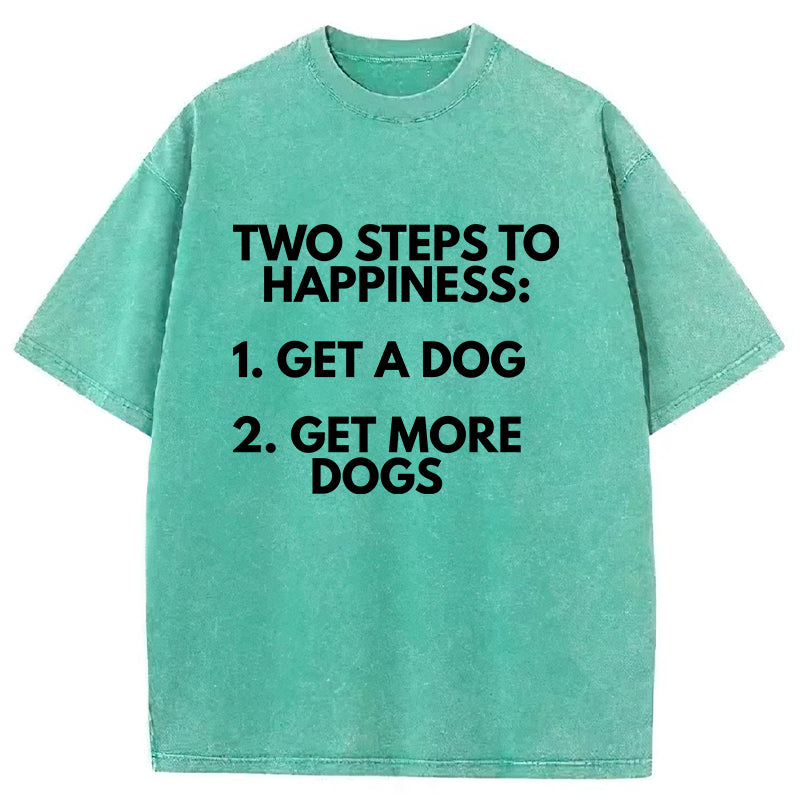 Steps To Happiness Washed Unisex Tee