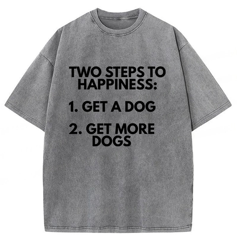Steps To Happiness Washed Unisex Tee