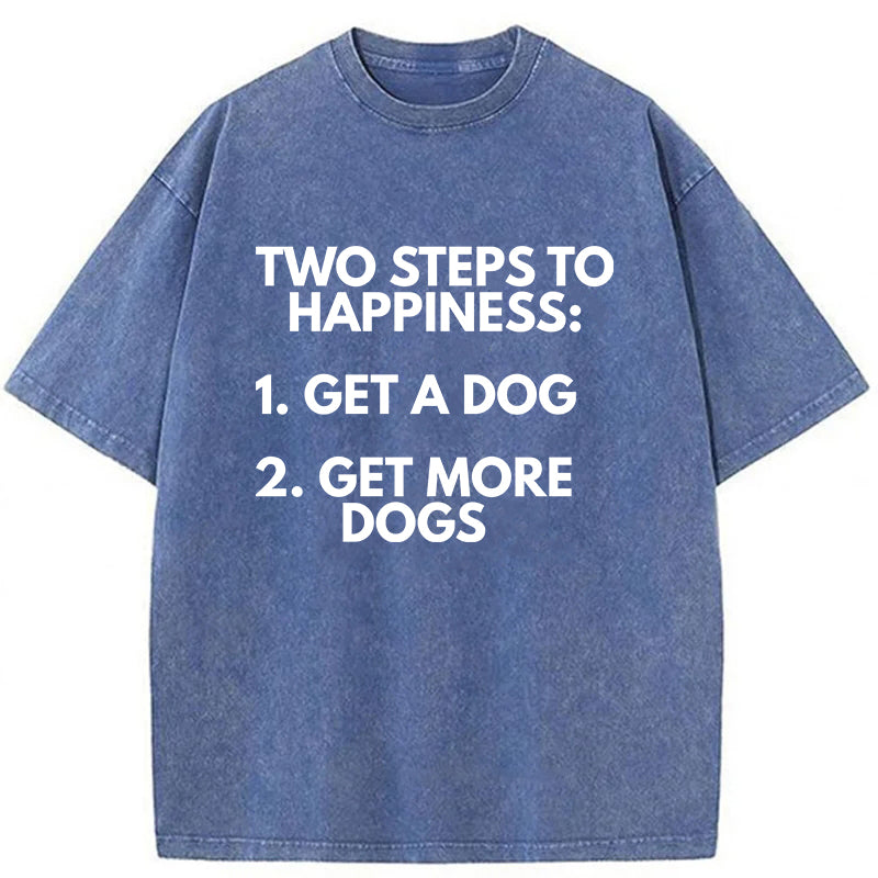 Steps To Happiness Washed Unisex Tee
