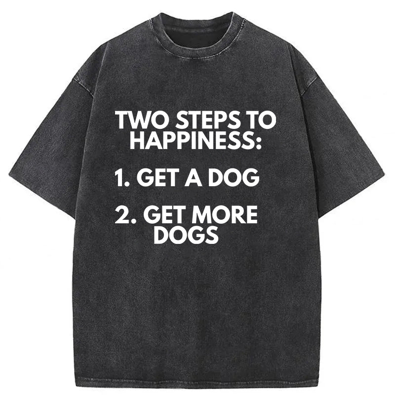 Steps To Happiness Washed Unisex Tee