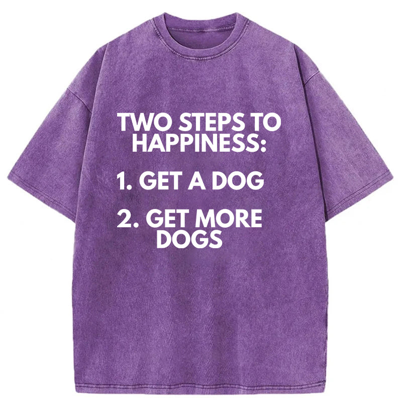 Steps To Happiness Washed Unisex Tee