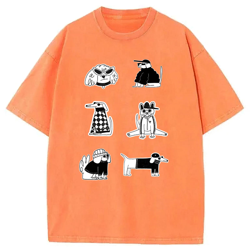 Gentalman Dog Sketch Washed Unisex Tee