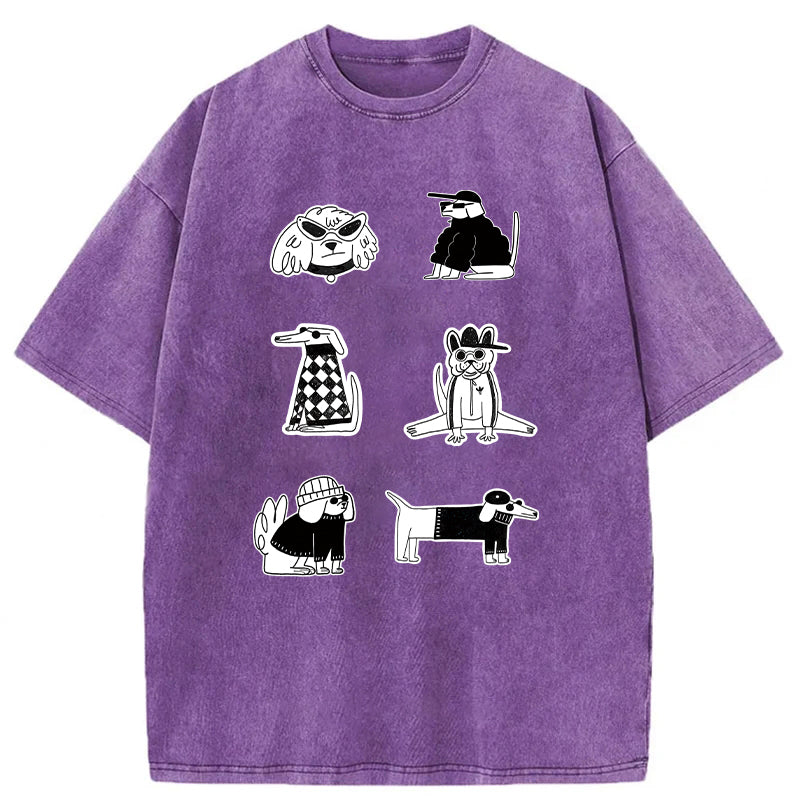 Gentalman Dog Sketch Washed Unisex Tee