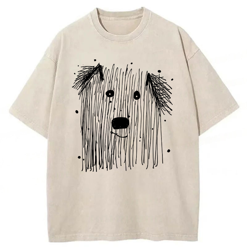 Classic Dog Sketch Washed Unisex Tee