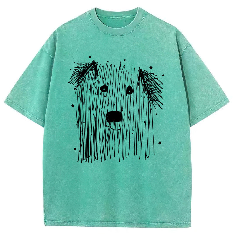 Classic Dog Sketch Washed Unisex Tee
