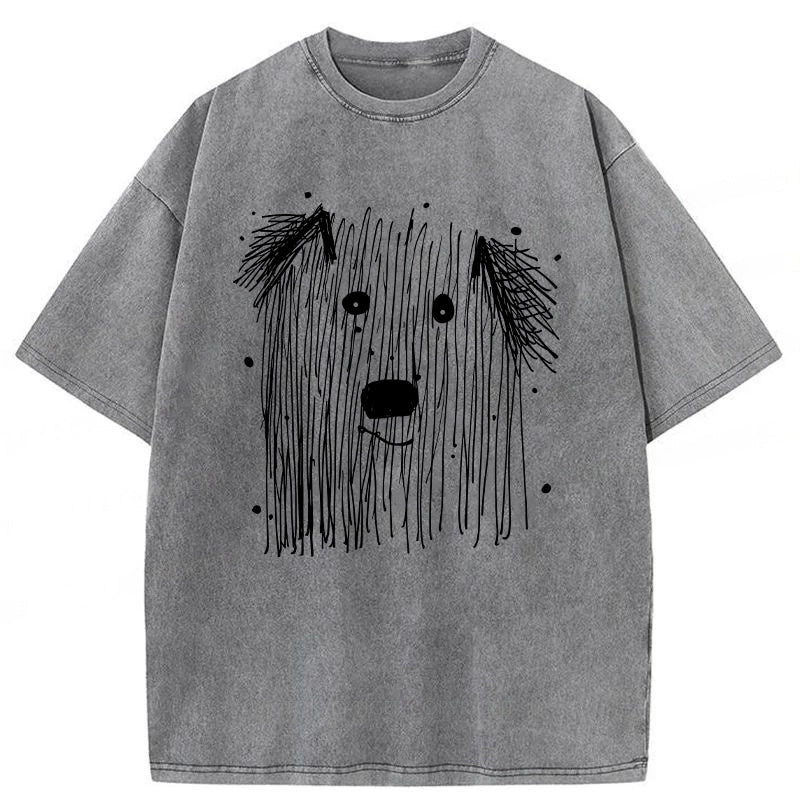 Classic Dog Sketch Washed Unisex Tee