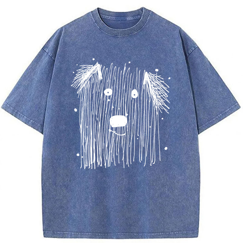 Classic Dog Sketch Washed Unisex Tee