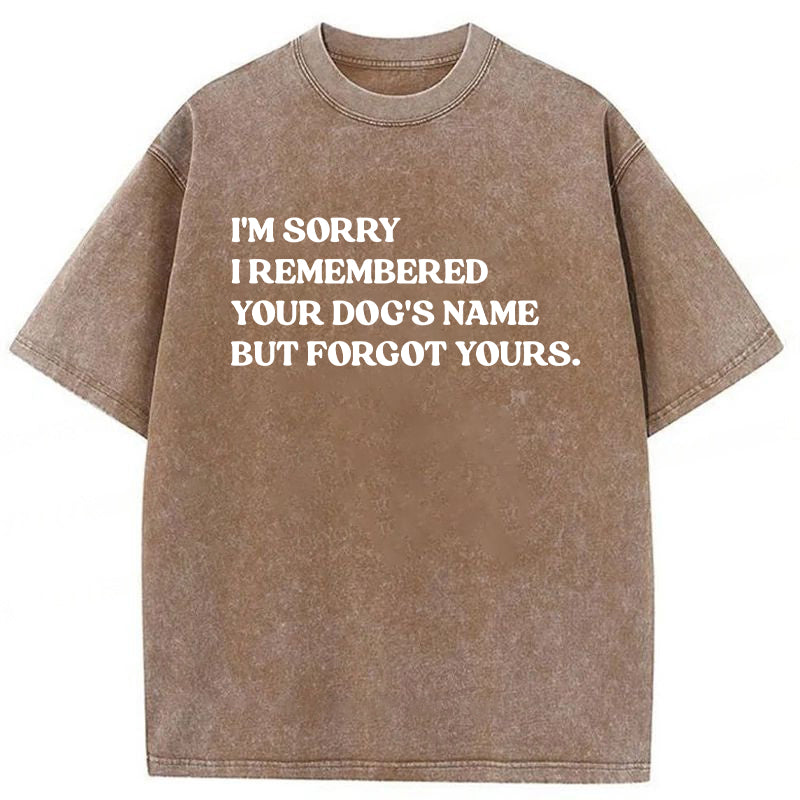 I'm Sorry I Remembered Your Dog's Name Washed Unisex Tee