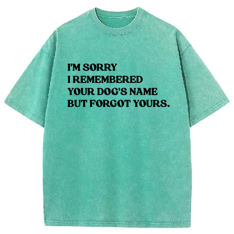I'm Sorry I Remembered Your Dog's Name Washed Unisex Tee