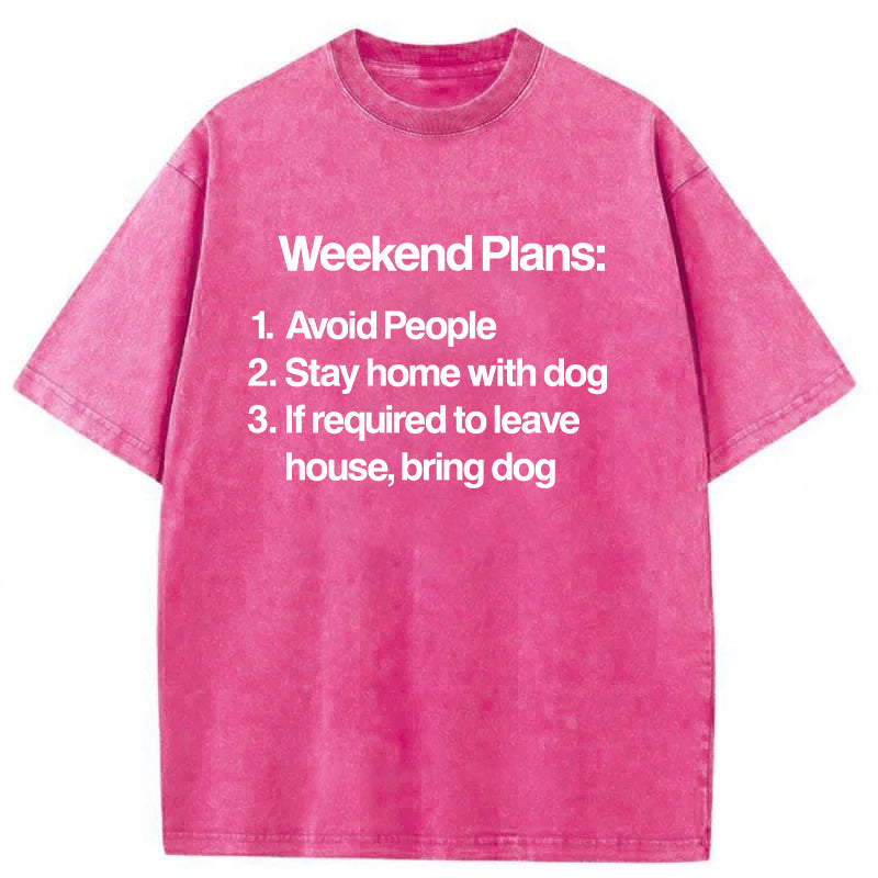 Weekend Plans Washed Unisex Tee