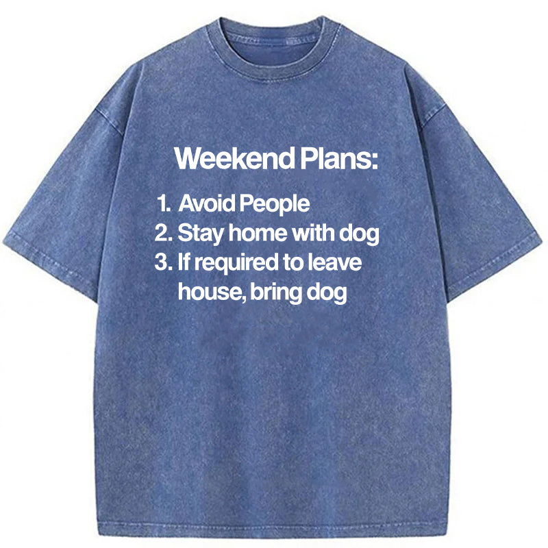 Weekend Plans Washed Unisex Tee