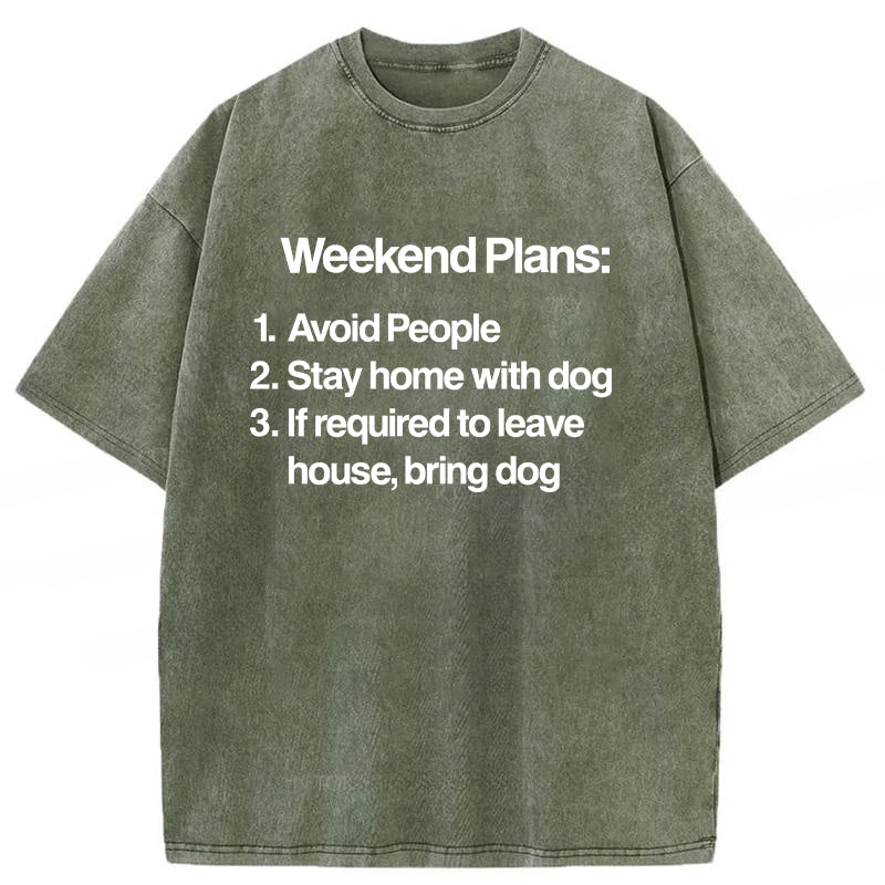 Weekend Plans Washed Unisex Tee