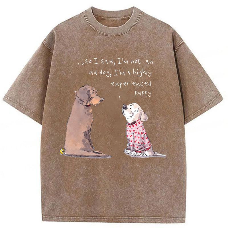 I'm A Highly Experienced Puppy Washed Unisex Tee