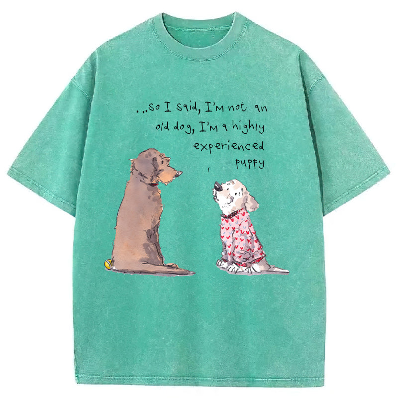 I'm A Highly Experienced Puppy Washed Unisex Tee
