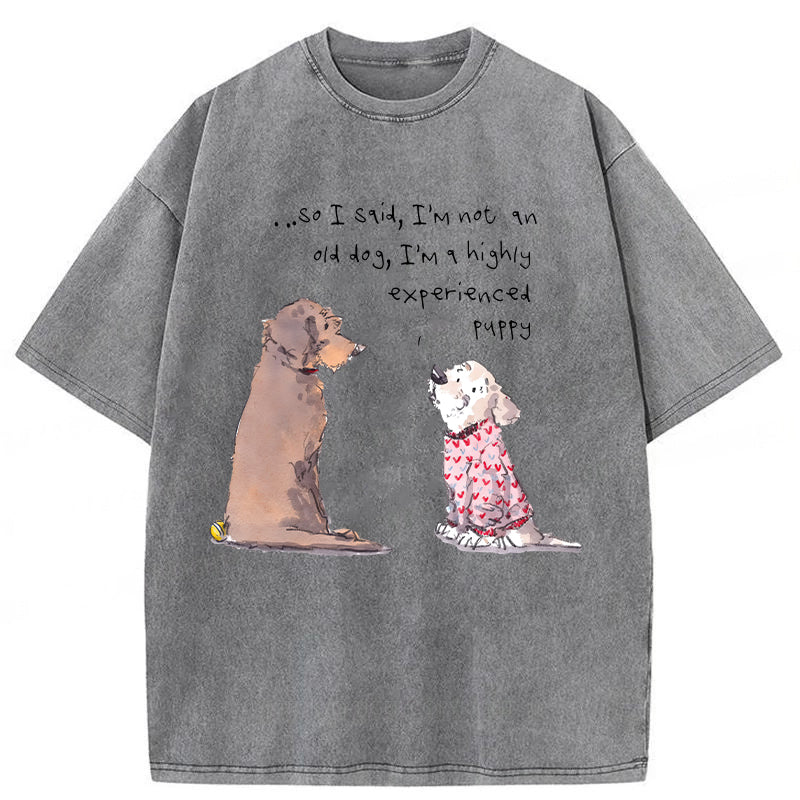I'm A Highly Experienced Puppy Washed Unisex Tee