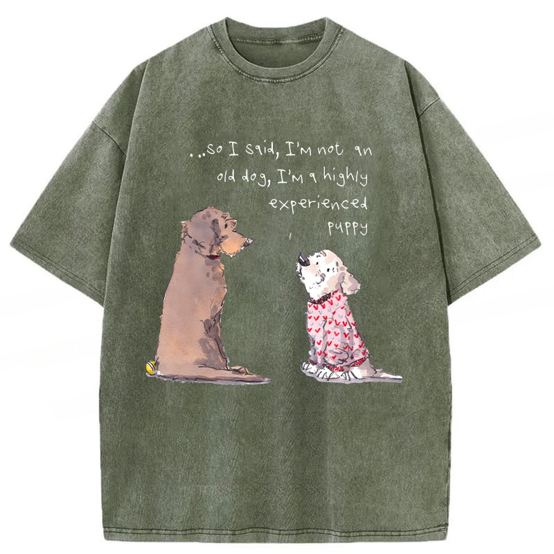 I'm A Highly Experienced Puppy Washed Unisex Tee