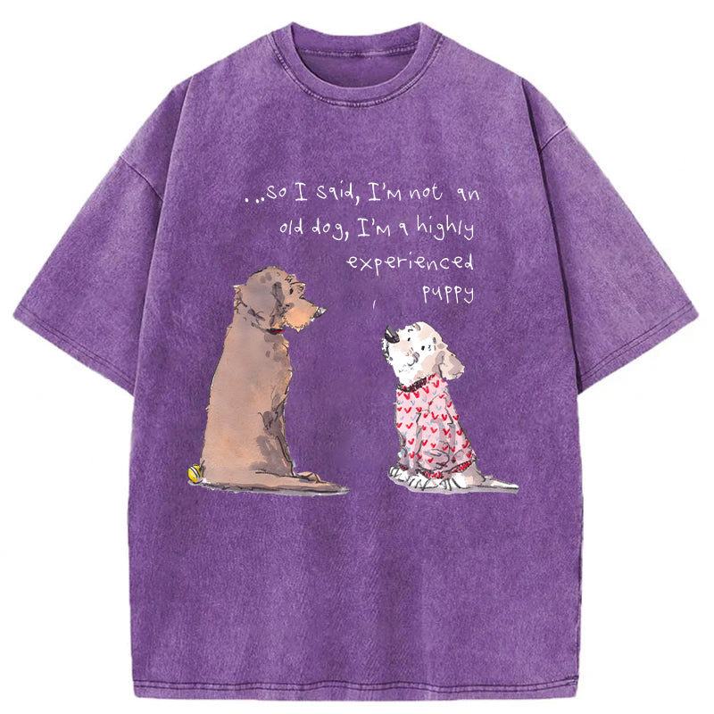 I'm A Highly Experienced Puppy Washed Unisex Tee
