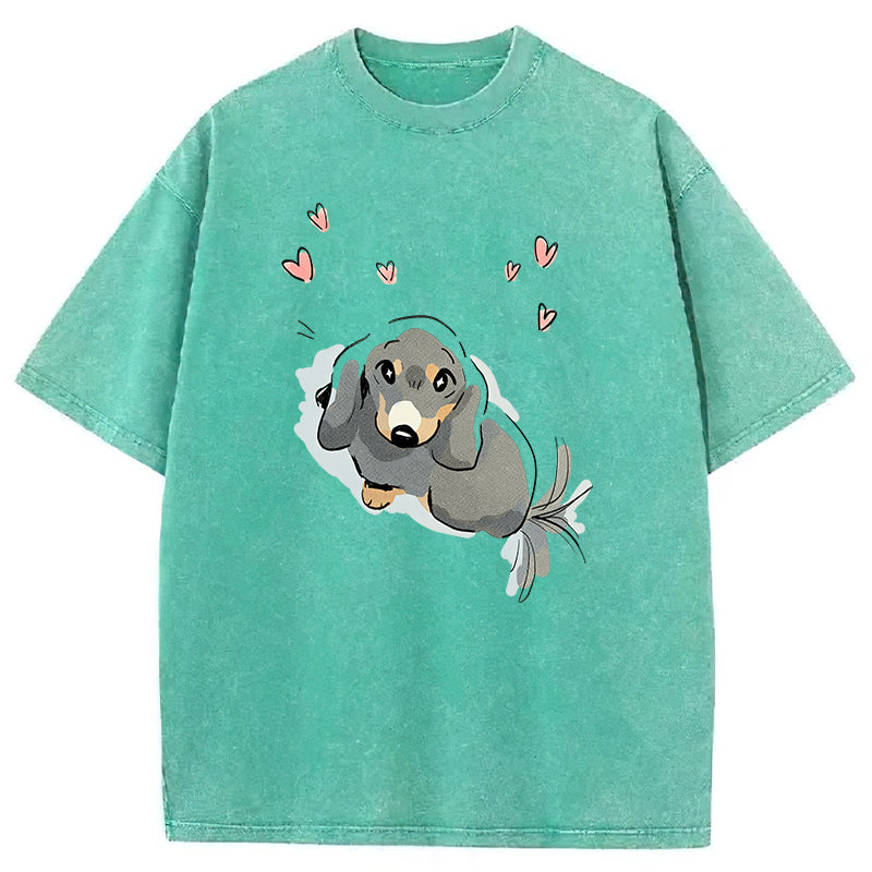 When Small Dogs See A Big One Washed Unisex Tee
