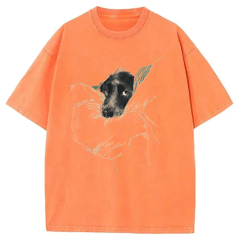 Dog Sketch Washed Unisex Tee