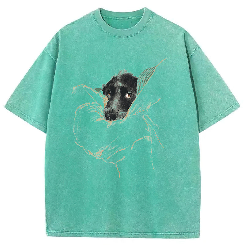 Dog Sketch Washed Unisex Tee