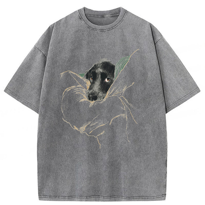 Dog Sketch Washed Unisex Tee
