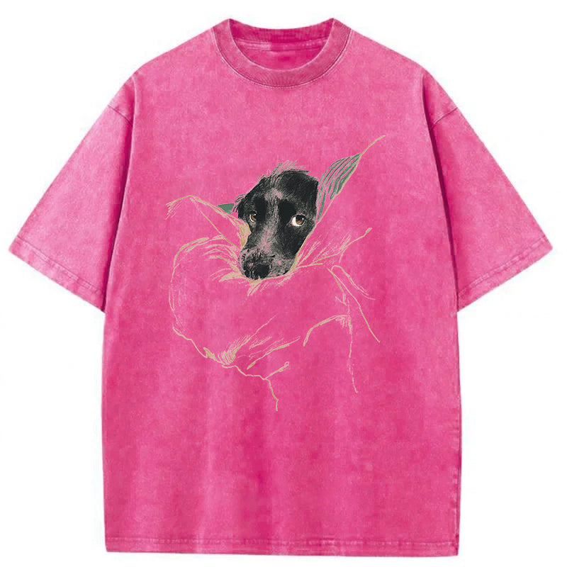 Dog Sketch Washed Unisex Tee