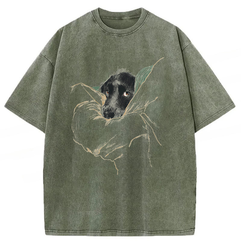 Dog Sketch Washed Unisex Tee