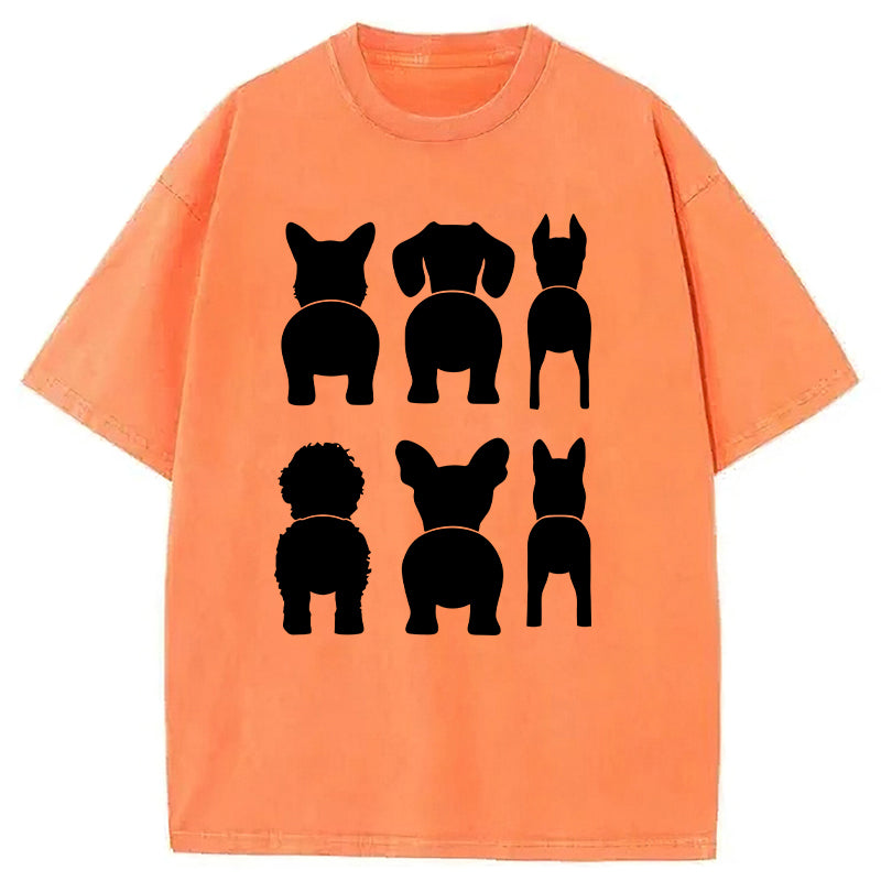Funny Dog Silhouette Washed Unisex Tee