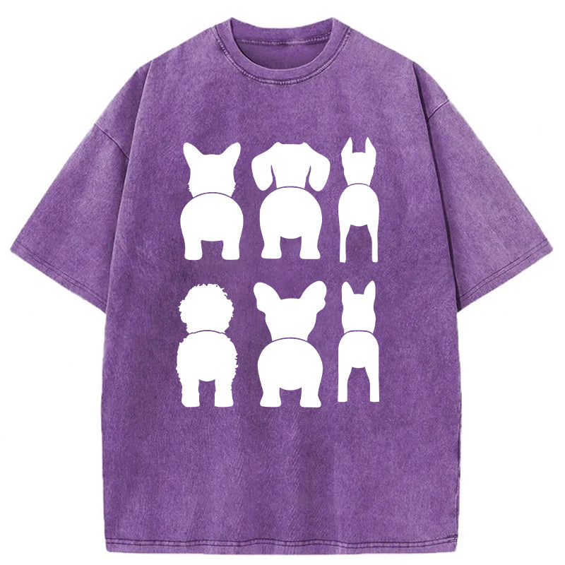 Funny Dog Silhouette Washed Unisex Tee