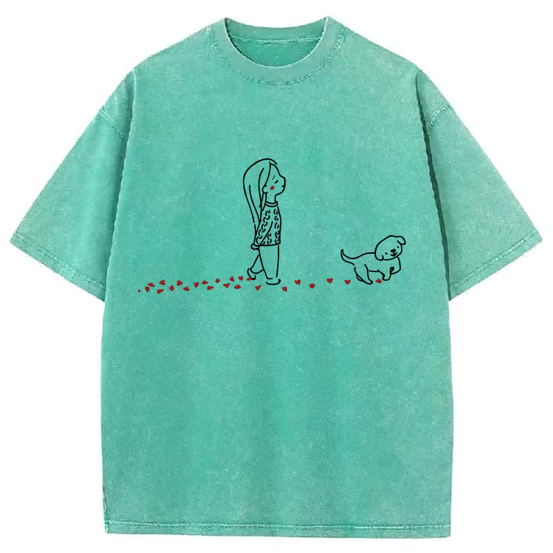 Dog Walking Washed Unisex Tee