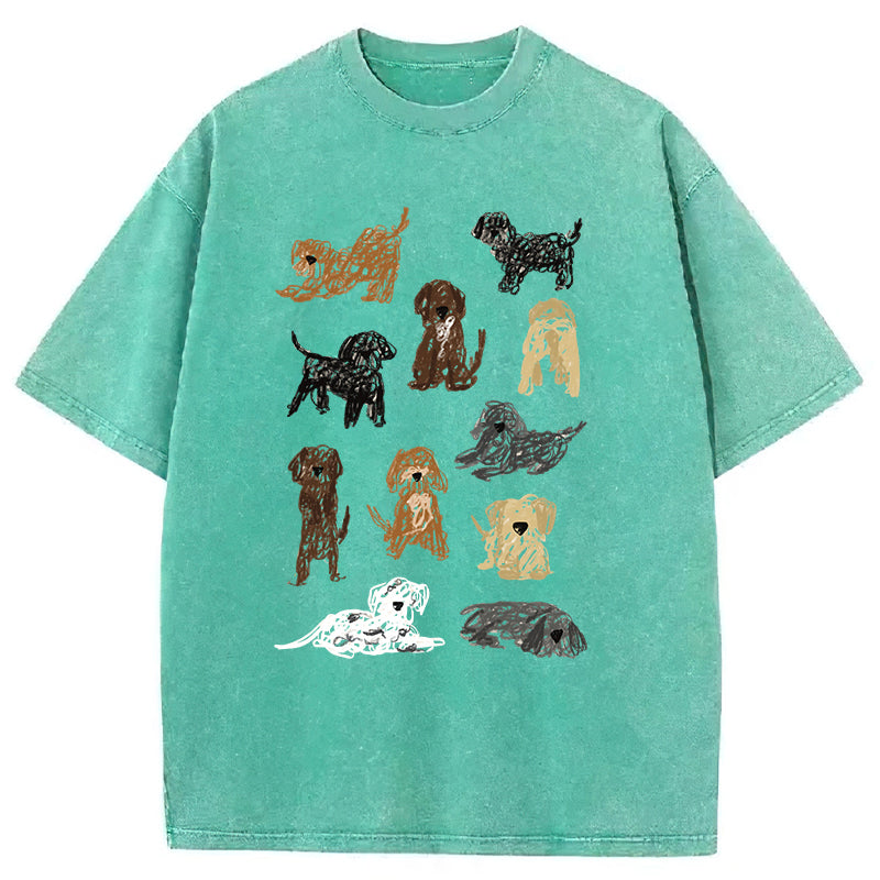 Color Pencil Drawing Of Puppy Washed Unisex Tee