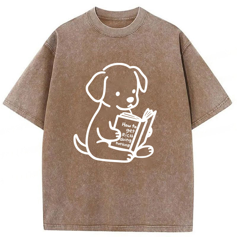 How To Get Rich Doing Nothing Washed Unisex Tee