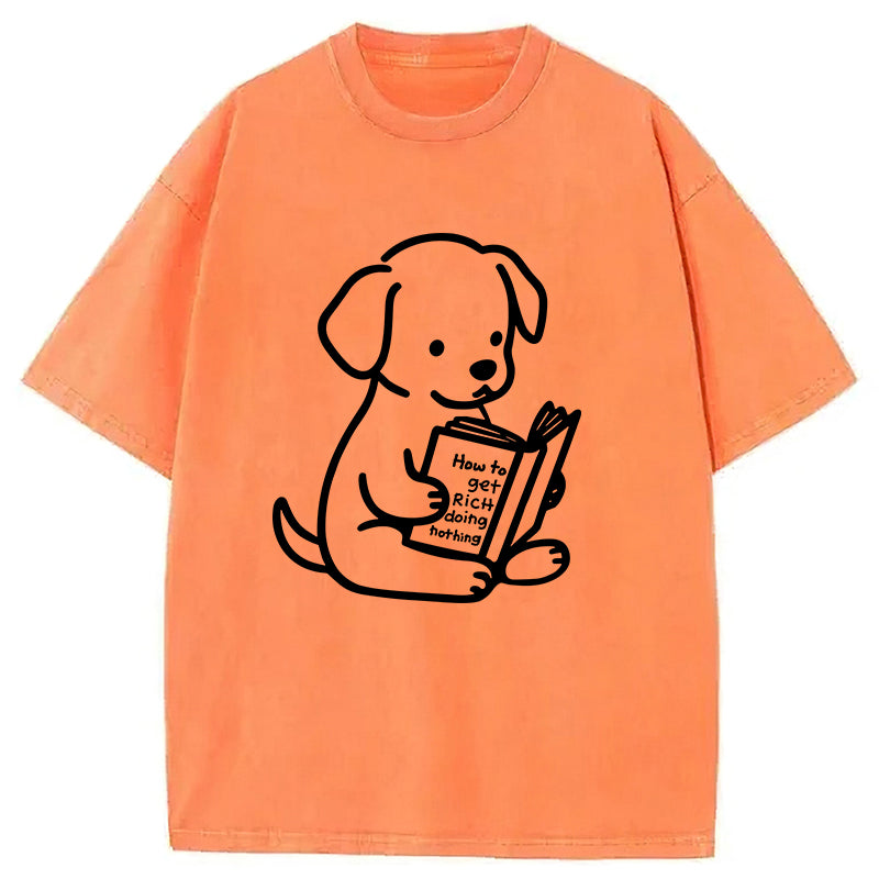 How To Get Rich Doing Nothing Washed Unisex Tee