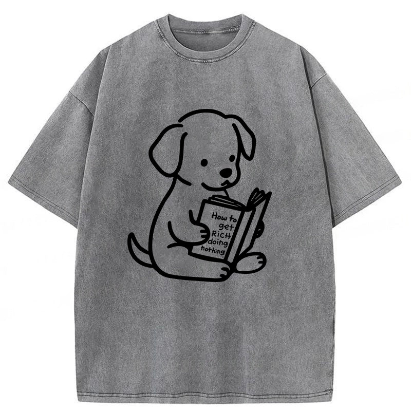 How To Get Rich Doing Nothing Washed Unisex Tee