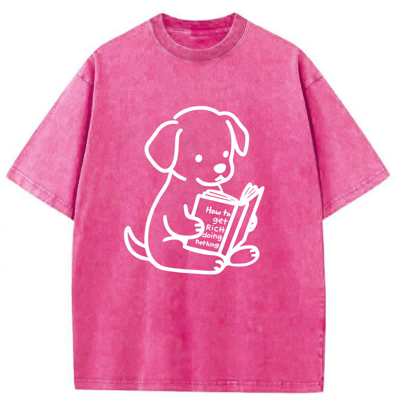 How To Get Rich Doing Nothing Washed Unisex Tee