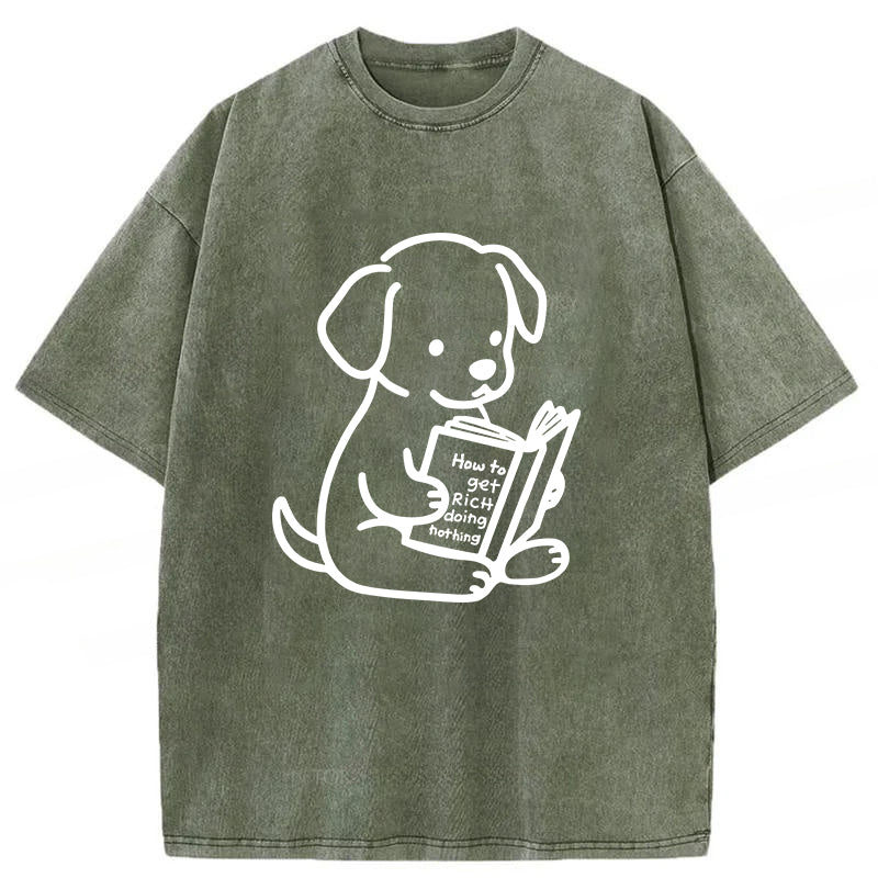 How To Get Rich Doing Nothing Washed Unisex Tee