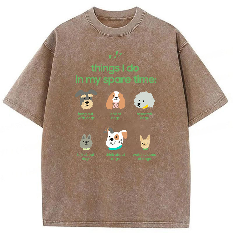 Things I Do In My Spare Time Washed Unisex Tee