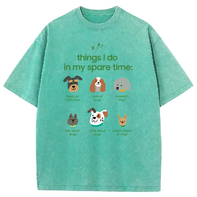 Things I Do In My Spare Time Washed Unisex Tee