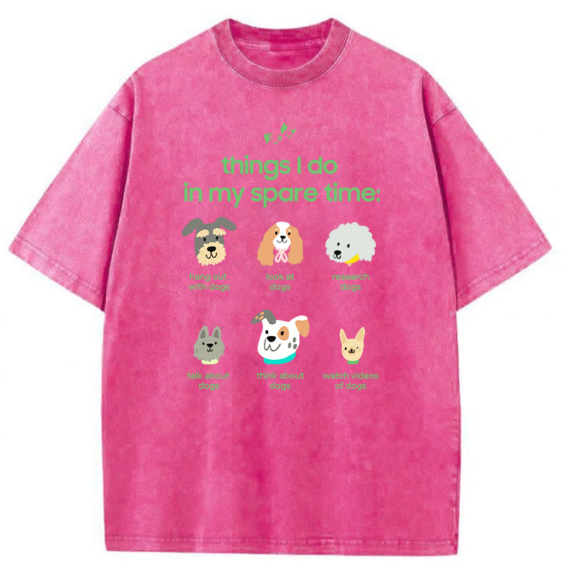 Things I Do In My Spare Time Washed Unisex Tee